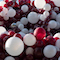 red and white balloons